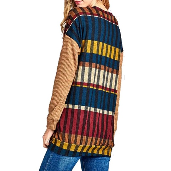 Mustard & Blue Geometric Sweater S - Picture 5 of 6